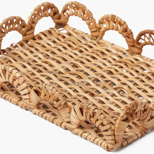 Mrs. Alice Small Elena Rattan Tray< Trays | Trays