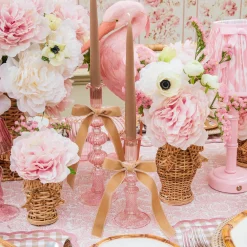 Mrs. Alice Small Gisele Pink Candle Holder (Pair)< Summer Candleware | Candle Holders