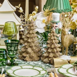 Mrs. Alice Small Gold Glitter Christmas Tree (Pair)< Christmas Decorations
