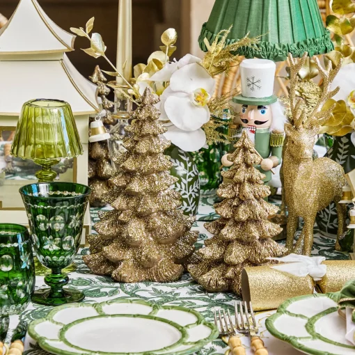 Mrs. Alice Small Gold Glitter Christmas Tree (Pair)< Christmas Decorations