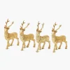 Mrs. Alice Small Gold Glitter Reindeer (Set of 4)< Christmas Decorations