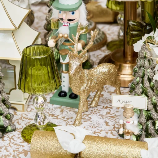 Mrs. Alice Small Gold Glitter Reindeer (Set of 4)< Christmas Decorations