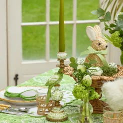 Mrs. Alice Small Green Parrot Candle Holders (Pair)< Summer Candleware | Candle Holders