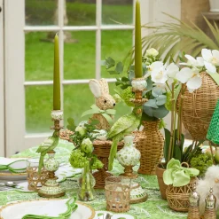 Mrs. Alice Small Green Parrot Candle Holders (Pair)< Summer Candleware | Candle Holders