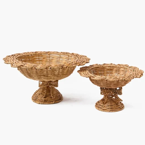 Mrs. Alice Small Luciana Bow Rattan Scalloped Bowl< Spring Decorations