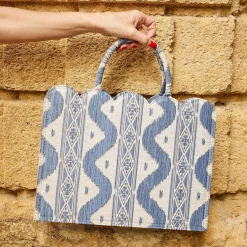 Mrs. Alice Small Tote Bag (Blue Ikat)< Mrs. Alice Tote Bags | For Her