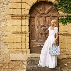Mrs. Alice Small Tote Bag (Blue Ikat)< Mrs. Alice Tote Bags | For Her