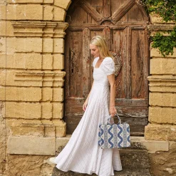 Mrs. Alice Small Tote Bag (Blue Ikat)< Mrs. Alice Tote Bags | For Her