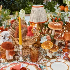 Mrs. Alice Small Orange Velvet Mushrooms (Set of 3)< Year-round Decorations | Autumn Decorations