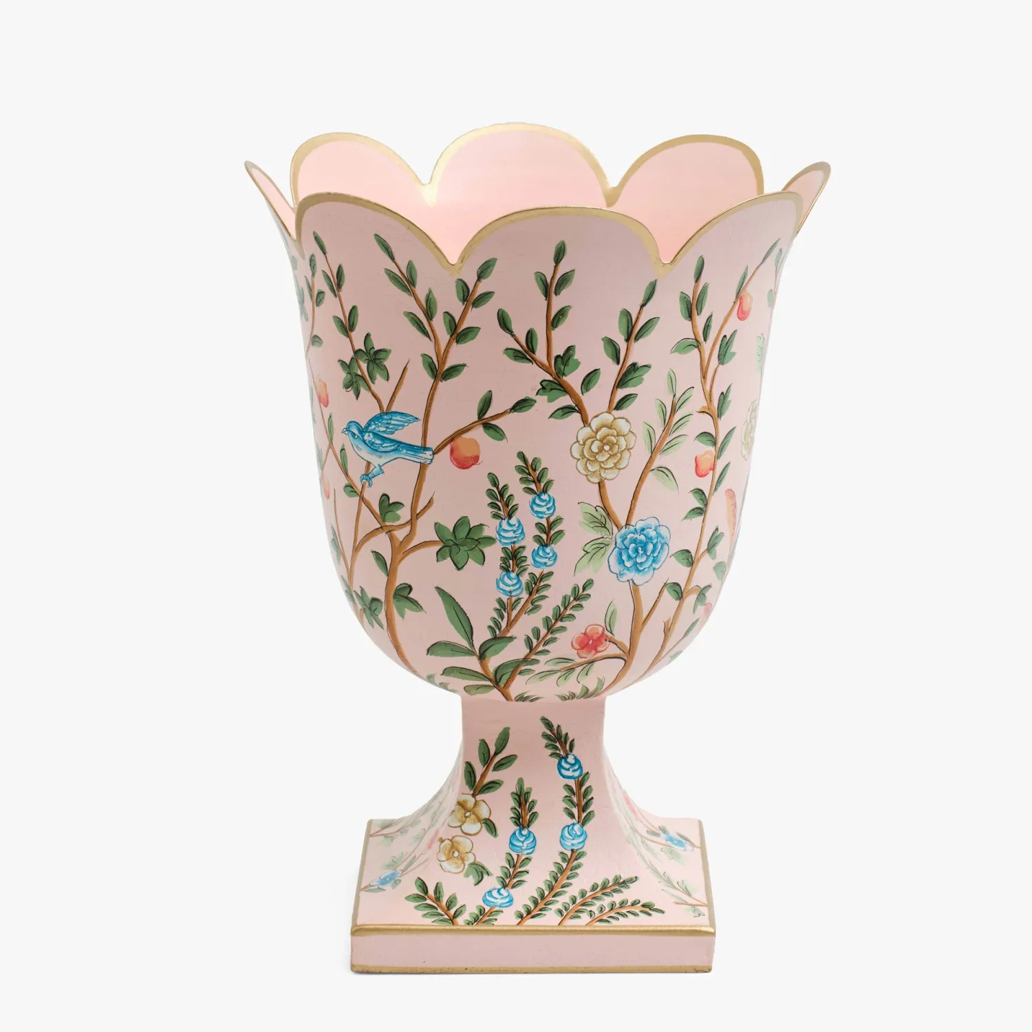 Mrs. Alice Small Pink Chinoiserie Tole Urn Vase< Vases | Vases & Planters