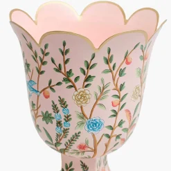 Mrs. Alice Small Pink Chinoiserie Tole Urn Vase< Vases | Vases & Planters