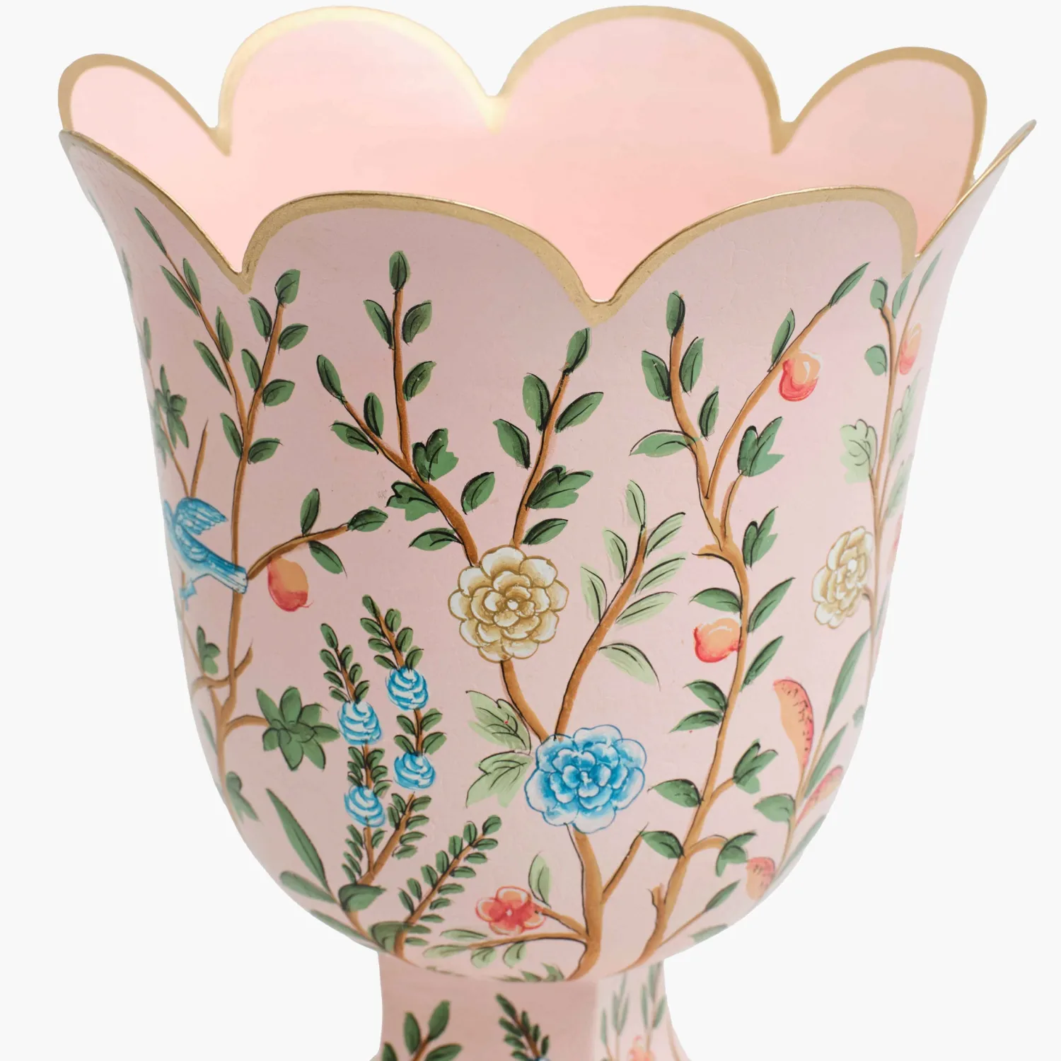 Mrs. Alice Small Pink Chinoiserie Tole Urn Vase< Vases | Vases & Planters