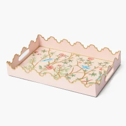 Mrs. Alice Small Pink Chinosierie Tole Tray< Trays | For Her