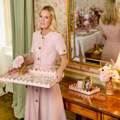 Mrs. Alice Small Pink Chinosierie Tole Tray< Trays | For Her