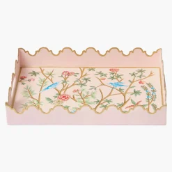 Mrs. Alice Small Pink Chinosierie Tole Tray< Trays | For Her