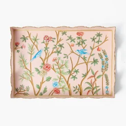 Mrs. Alice Small Pink Chinosierie Tole Tray< Trays | For Her