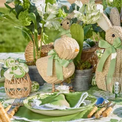 Mrs. Alice Small Raffia Chick (Pair)< Spring Decorations