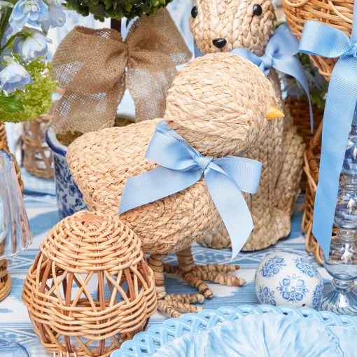 Mrs. Alice Small Raffia Chick (Pair)< Spring Decorations