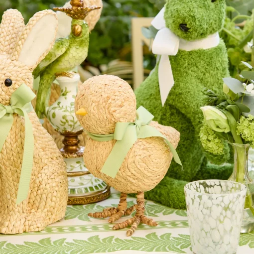 Mrs. Alice Small Raffia Chick (Pair)< Spring Decorations