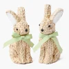 Mrs. Alice Small Raffia Rabbit (Pair)< Spring Decorations