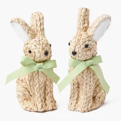 Mrs. Alice Small Raffia Rabbit (Pair)< Spring Decorations