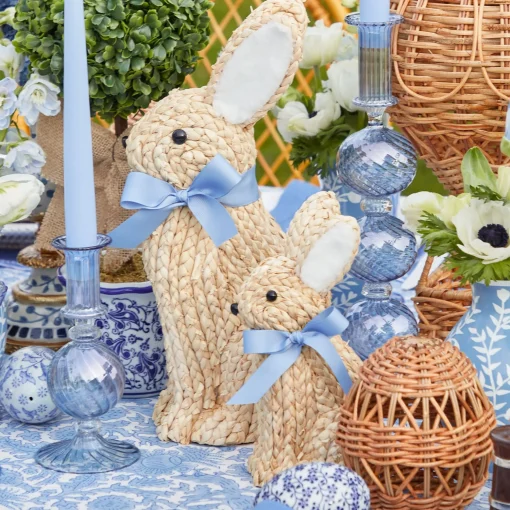 Mrs. Alice Small Raffia Rabbit (Pair)< Spring Decorations