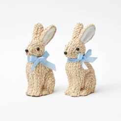 Mrs. Alice Small Raffia Rabbit (Pair)< Spring Decorations