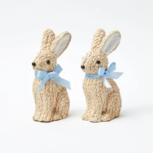 Mrs. Alice Small Raffia Rabbit (Pair)< Spring Decorations