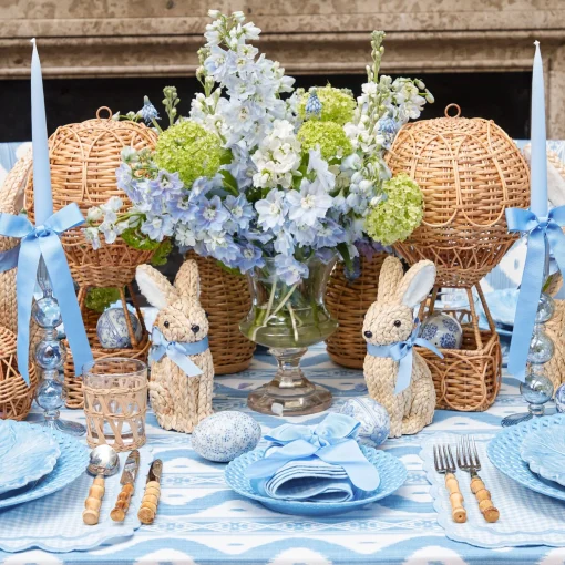 Mrs. Alice Small Raffia Rabbit (Pair)< Spring Decorations