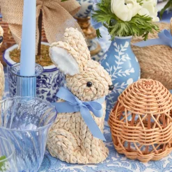 Mrs. Alice Small Raffia Rabbit (Pair)< Spring Decorations