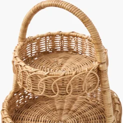 Mrs. Alice Small Rattan Two Tiered Stand< For The Rattan Lover