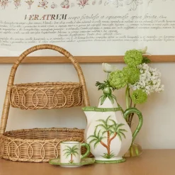 Mrs. Alice Small Rattan Two Tiered Stand< For The Rattan Lover