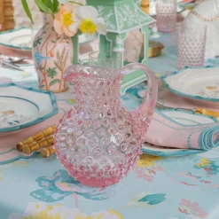 Mrs. Alice Small Rose Pink Hobnail Jug & Glasses (Set of 6)< Summer Glassware | Glassware Sets