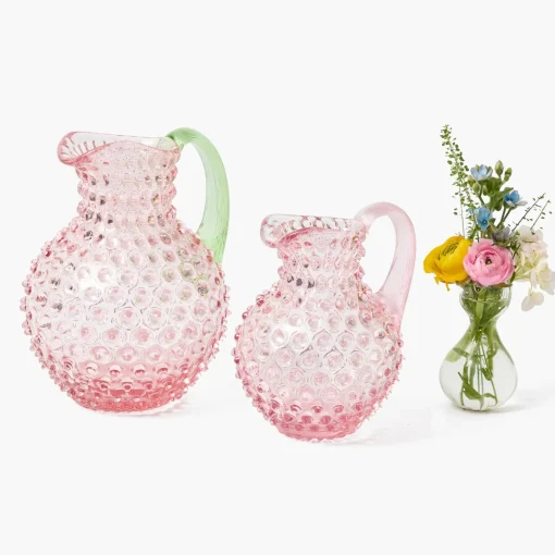 Mrs. Alice Small Rose Pink Hobnail Jug< Summer Glassware | Jugs