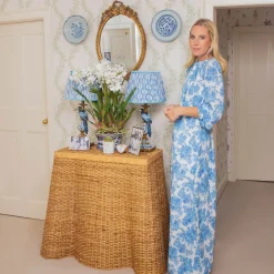 Mrs. Alice Small Vivienne Rattan Scalloped Console Table< Furniture | Furniture