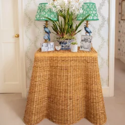 Mrs. Alice Small Vivienne Rattan Scalloped Console Table< Furniture | Furniture