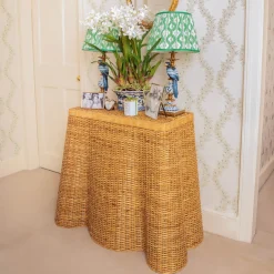 Mrs. Alice Small Vivienne Rattan Scalloped Console Table< Furniture | Furniture