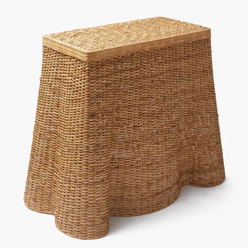 Mrs. Alice Small Vivienne Rattan Scalloped Console Table< Furniture | Furniture