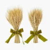 Mrs. Alice Small Wheat Sheaf with Green Velvet Bow (Pair)< Autumn Decorations