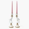 Mrs. Alice Small White Parrot Candle Holder (Pair)< Summer Candleware | Candle Holders