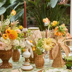 Mrs. Alice Small White Parrot Candle Holder (Pair)< Summer Candleware | Candle Holders