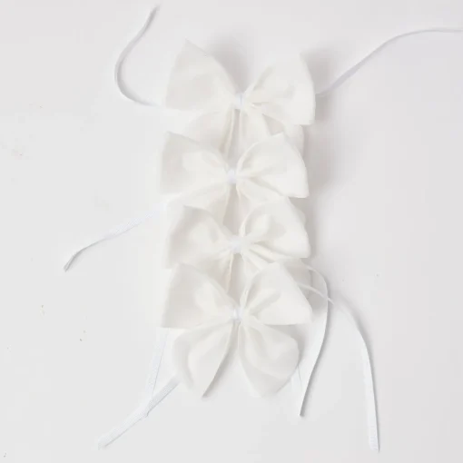 Mrs. Alice Snow White Velvet Napkin Bows (Set of 4)< Napkin Rings & Bows