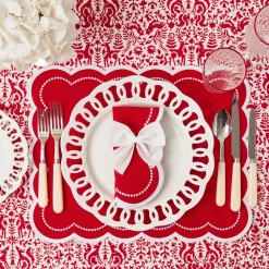 Mrs. Alice Snow White Velvet Napkin Bows (Set of 4)< Napkin Rings & Bows