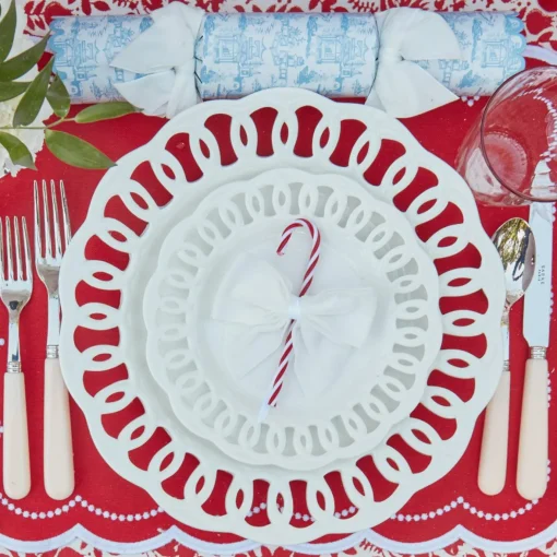 Mrs. Alice Snow White Velvet Napkin Bows (Set of 4)< Napkin Rings & Bows