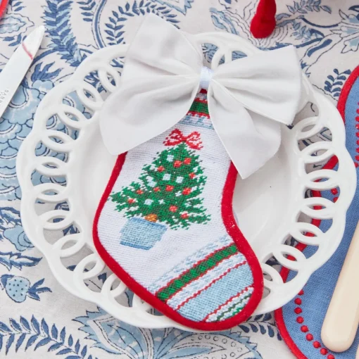 Mrs. Alice Snow White Velvet Napkin Bows (Set of 4)< Napkin Rings & Bows