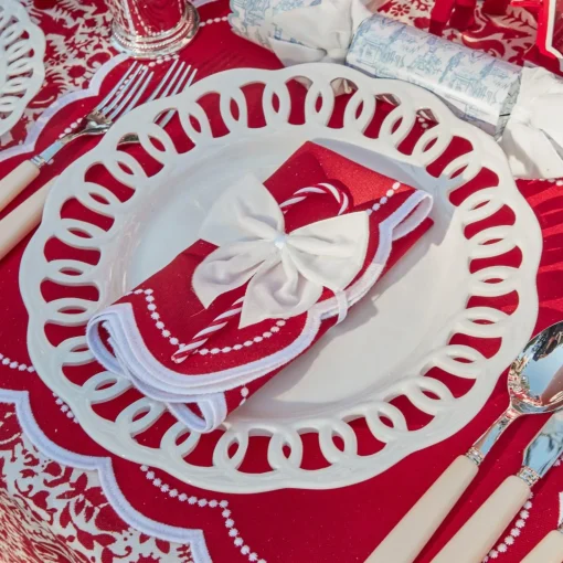 Mrs. Alice Snow White Velvet Napkin Bows (Set of 4)< Napkin Rings & Bows