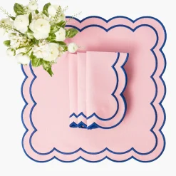 Mrs. Alice Sofia Pink Appliqué Napkins (Set of 4)< Napkins | Mrs. Alice Monogram
