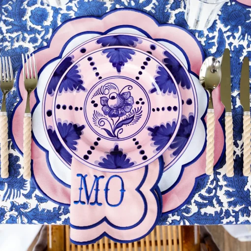 Mrs. Alice Sofia Pink Appliqué Placemats & Napkins (Set of 4)< Table Linen Sets | Mrs. Alice Monogram