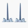 Mrs. Alice Soft Blue Ceramic Bow Candle Holder (Pair)< Summer Candleware | Candle Holders
