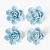 Mrs. Alice Soft Blue Fiore Napkin Rings (Set of 4)< Summer Table Linen | Napkin Rings & Bows